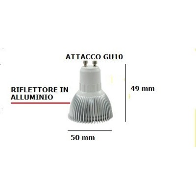 Lampada cob led 7w 230Vac dimensioni