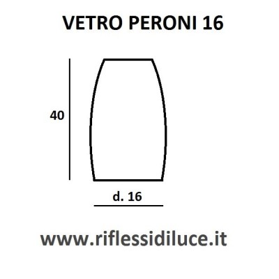 De Majo Peroni 16 vetro di ricambio dimensioni