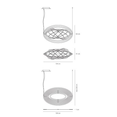  DIMENSIONI COPERNICO SOSPENSIONE LED ALLUMINIO