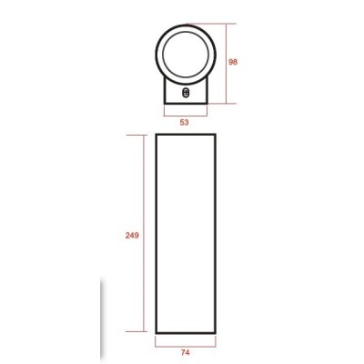 Faretto in gesso a parete cilindrico doppiaemissione dimensioni