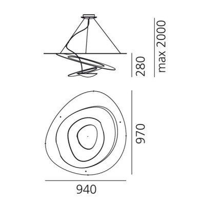 Artemide Pirce sospensione dimensioni