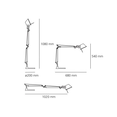 Artemide Tolomeo tavolo mini dimensioni