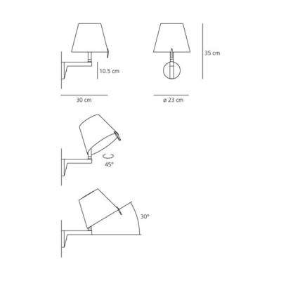 Artemide Melampo da parete dimensioni