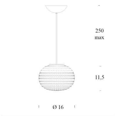 Fontana arte bianca sospensione 50 cm di diametro dimensioni