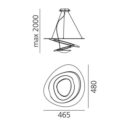 Artemide Pirce micro sospensione led dimensioni