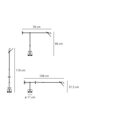 Artemide Tizio nera led dimensioni