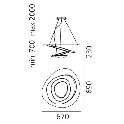 Artemide Pirce mini sospensione dimensioni