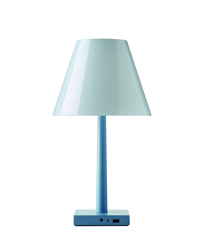 Rotaliana Dina+ lampada da tavolo color azzurro