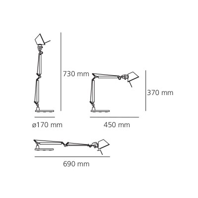 Artemide| tolomeo micro da tavolo| blu metalizzato|alogena|prezzo scontato|ampia gamma|vari colori