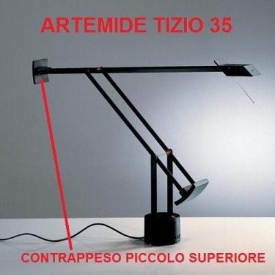 Artemide Tizio 35 contrappeso piccolo superiore secondo snodo seconda leva