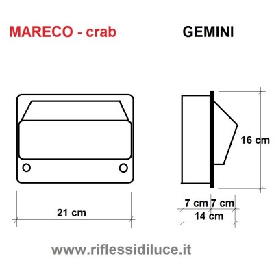 mareco illuminazione gemini plafoniera da incasso per pareti esterne dimensioni