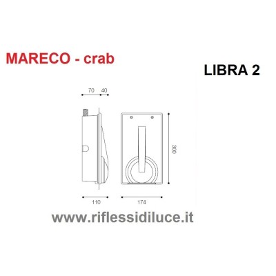 Mareco illuminazione plafoniera da incasso a parete Libra 2 dimensioni