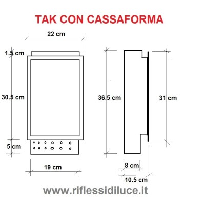 Mareco illuminazione tak plafoniera da incasso per interni dimensioni