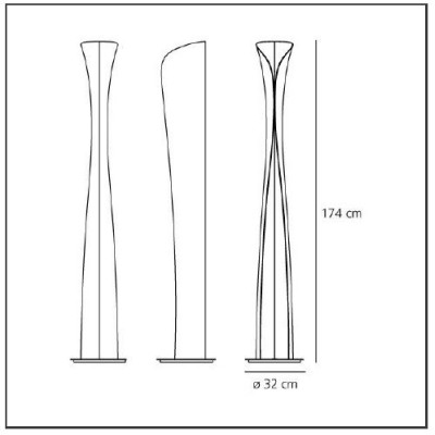 Artemide lampada da terra cadmo dimensioni