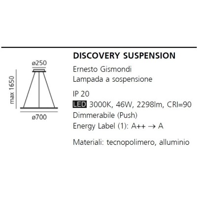 Artemide Discovery sospensione orizzontale 70 ambientato