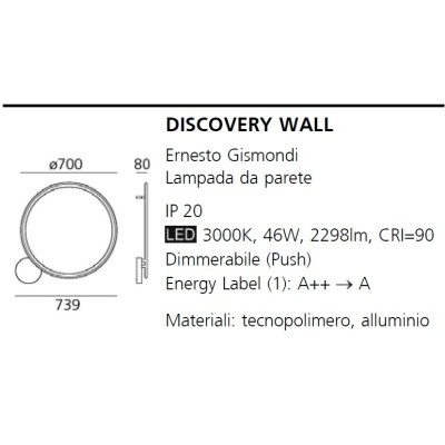 Artemide discovery parete soffitto dimensioni