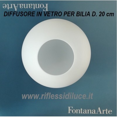 FontaArte ricambio originale diffusore in vetro bianco latte per lampada da tavolo bilia d. 20 cm