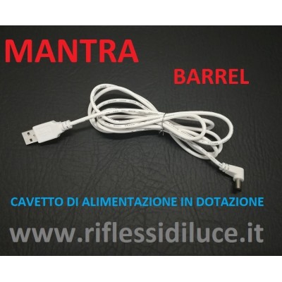 Mantra barrel lampada portatile led RGB con musica cavetto di alimentazione