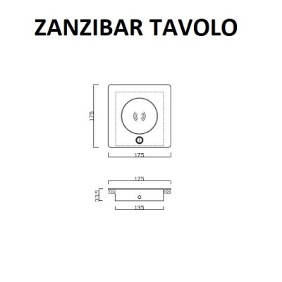 Mantra lampada da tavolo led zanzibar dimensioni