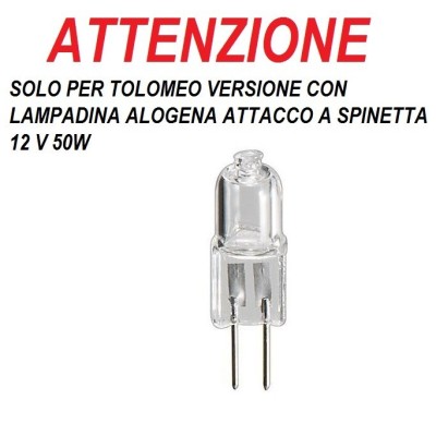 Artemide commutatore di ricambio per tolomeo con lampadina alogena a spinetta attacco G6.35, 12V 50W