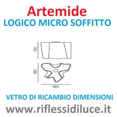 Artemide diffusore di ricambio per Logico soffitto micro dimensioni