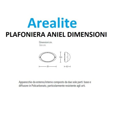 Arealite plafoniera da esterno Aniel dimensioni