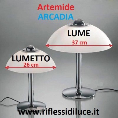 Artemide diffusore in vetro bianco acidato ricambio per arcadia lumetto