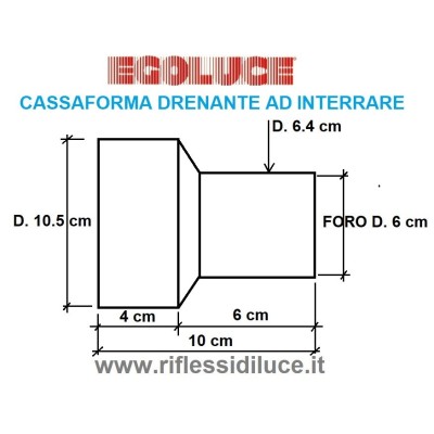 Egoluce cassaforma drenante ad interrare con foro 6 cm per faretti led 