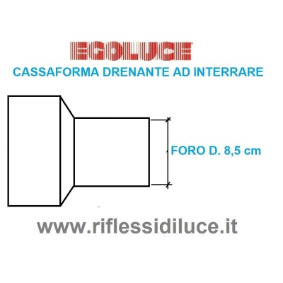 Egoluce cassaforma da interrare drenante per faretti led dimensioni