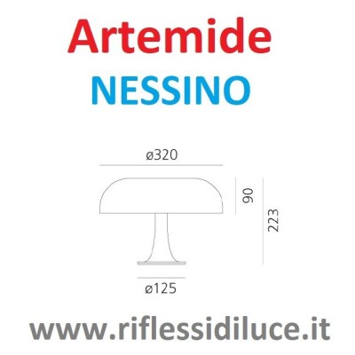 Artemide nessino lampada da tavolo dimensioni