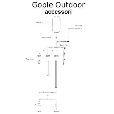 Artemide gople outdoor i vari accessori