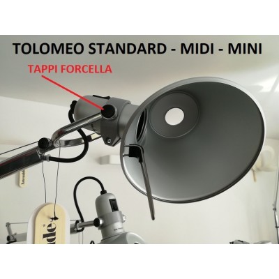 Artemide testa tolomeo tappi di plastica nera per forcella