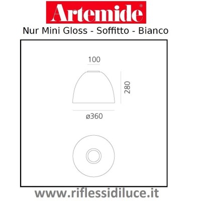 Artemide nur mini gloss soffitto dimensioni