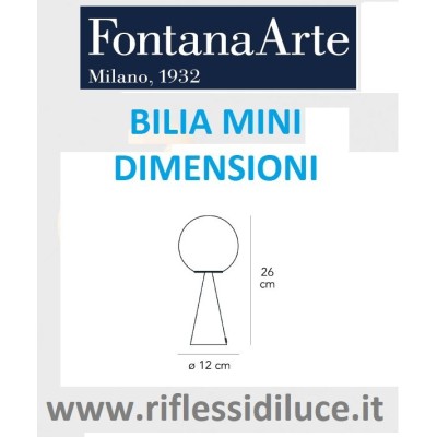 Fontana arte bilia mini dimensioni