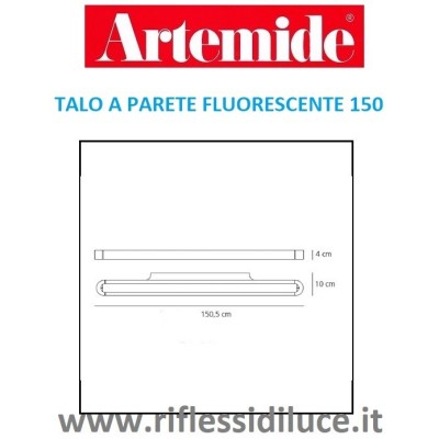 Artemide talo fluorescente 150 a parete staffa di ricambio dimensioni