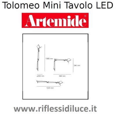 Artemide tolomeo mini alogena dimensioni solo corpo lampada