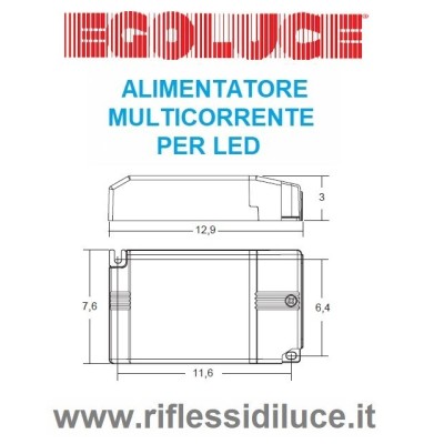 Egoluce alimentatore multicorrente on off per faretti led dimensioni