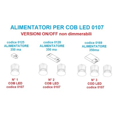 Egoluce COB LED 6.1W con alimentazione ON/OFF