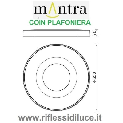 Mantra lampada da soffitto Coin led dimensioni