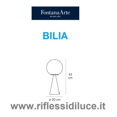 Fontana Arte bilia tavolo dimensioni