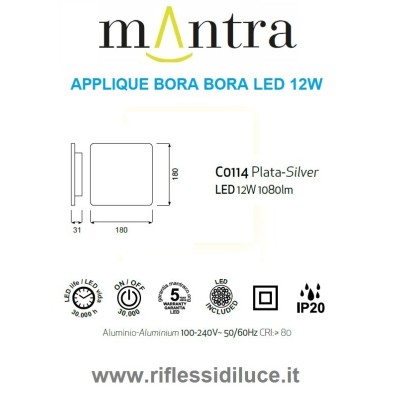 Mantra applique Bora Bora 18X18 dimensioni