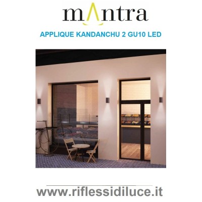 Mantra applique da esterno Kandanchu con due lampadine led GU10