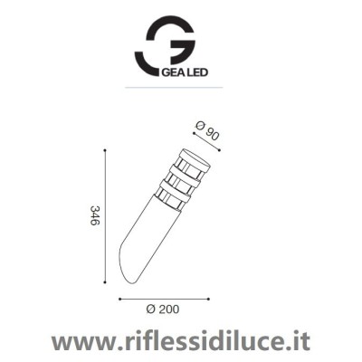 Gea led applique da esterno inclinato dimensioni