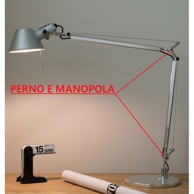 Artemide Tolomeo posizione di perno e manopola