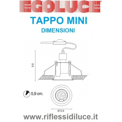 Egoluce faretto da incasso tappo mini gu10 bianco