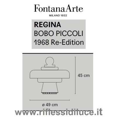 FontanaArte dimensioni lampada da tavolo modello Regina