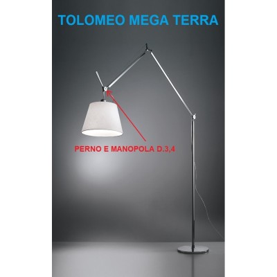 Artemide perno e manopola diametro cm 3.4 per tolomeo mega terra