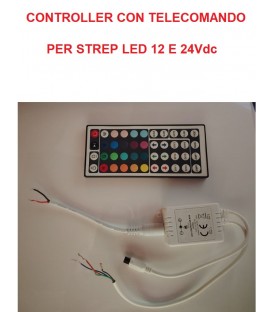 Controller con telecomando per strisce led RGB 12/24Vdc 