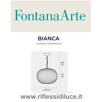 FontanaArte diffusore in vetro ricambio Bianca Large diametro 50 cm