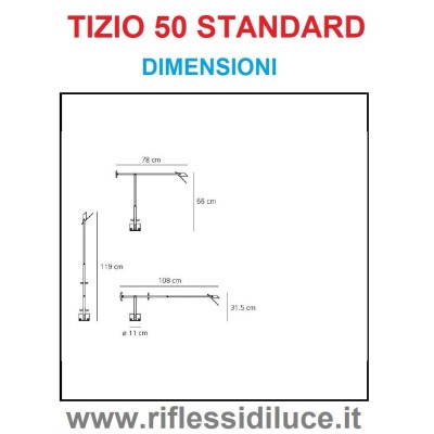 Artemide Tizio 50 dimensioni